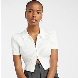 Simons - Two-way Zip Polo Sweater Top